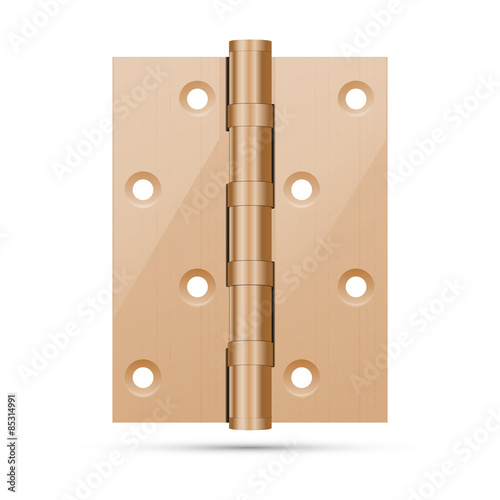 brass door hinge vector illustration
