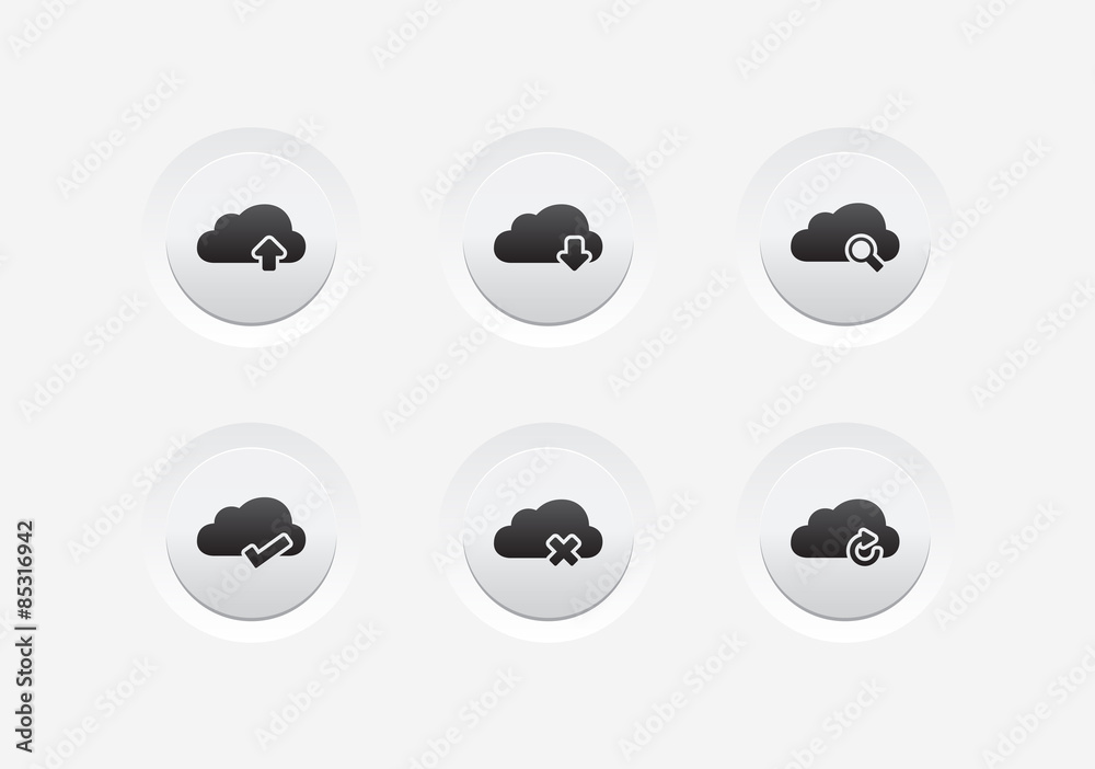 Obraz premium Cloud UI Buttons