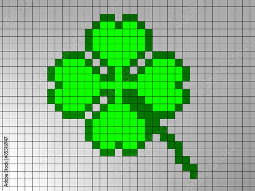 Four leaf pixel art illustration