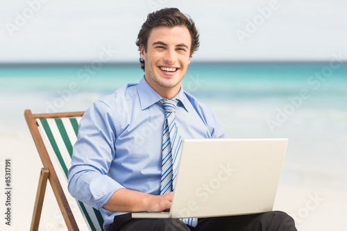 Businessman using his laptop 