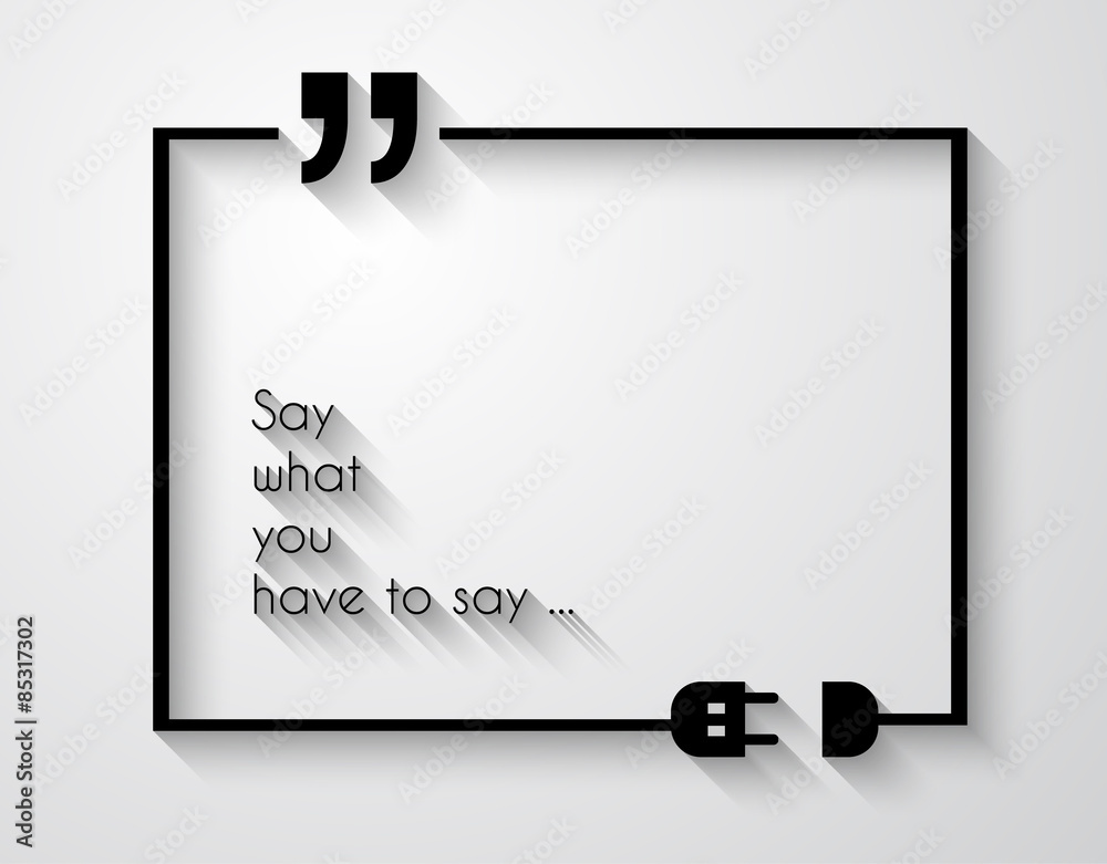 Quotation Mark Frame with Flat style and space for text. - obrazy, fototapety, plakaty 