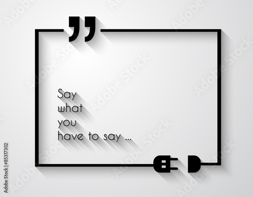 Quotation Mark Frame with Flat style and space for text.