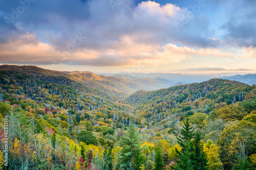 Canvas Print Smoky Mountains in Autumn