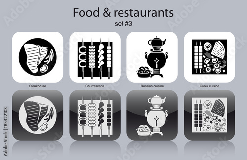 Icons of food and restaurants