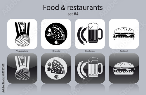 Icons of food and restaurants