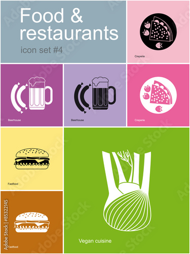 Icons of food and restaurants