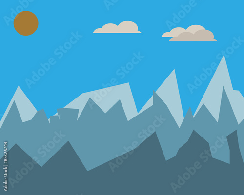  Mountains vector landscape