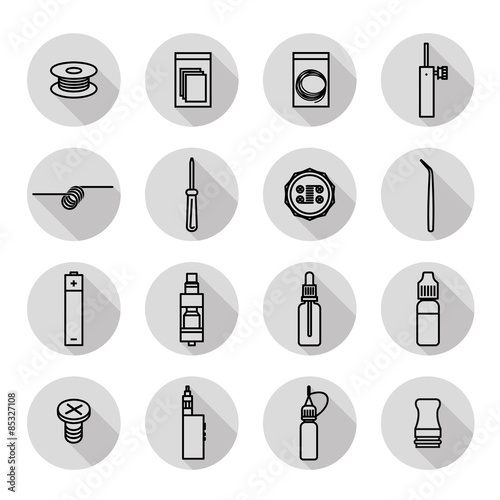Vaporizer icons set