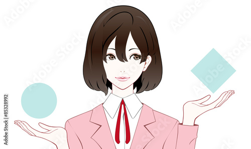 スーツの女性　比べる