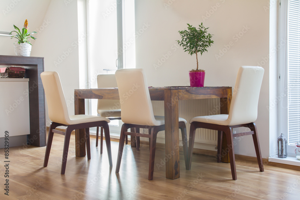 Fototapeta premium contemporary kitchen table and chairs
