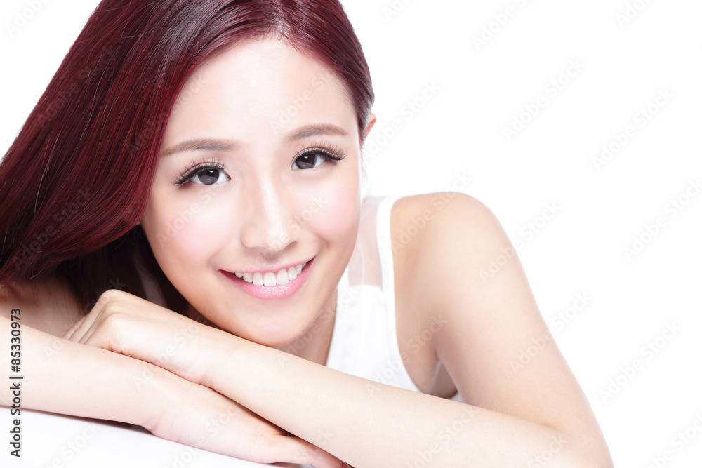 Charming woman Smile face
