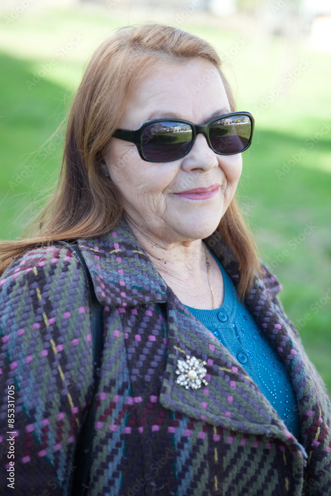 Old woman with sunglasses Old woman with sunglasses