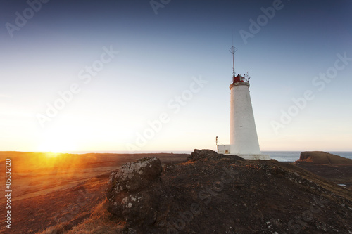 Iceland, Reykjanesskagi, lighthouse Reykjanesviti photo