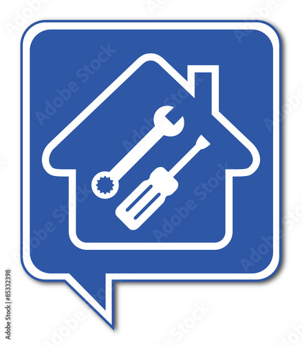 Logo maison et outils.