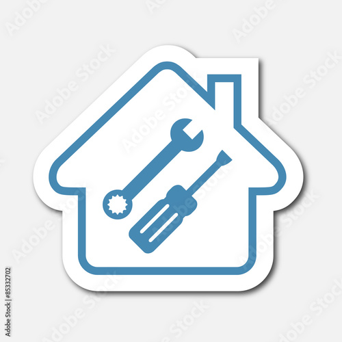 Logo maison et outils.