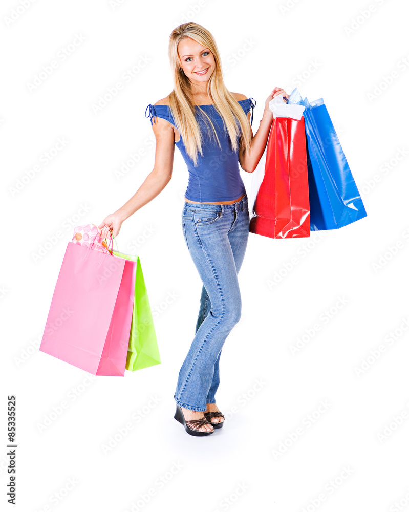 Shopping: Pretty Woman Carrying Shopping Bags Shopping: Pretty Woman Carrying Shopping Bags