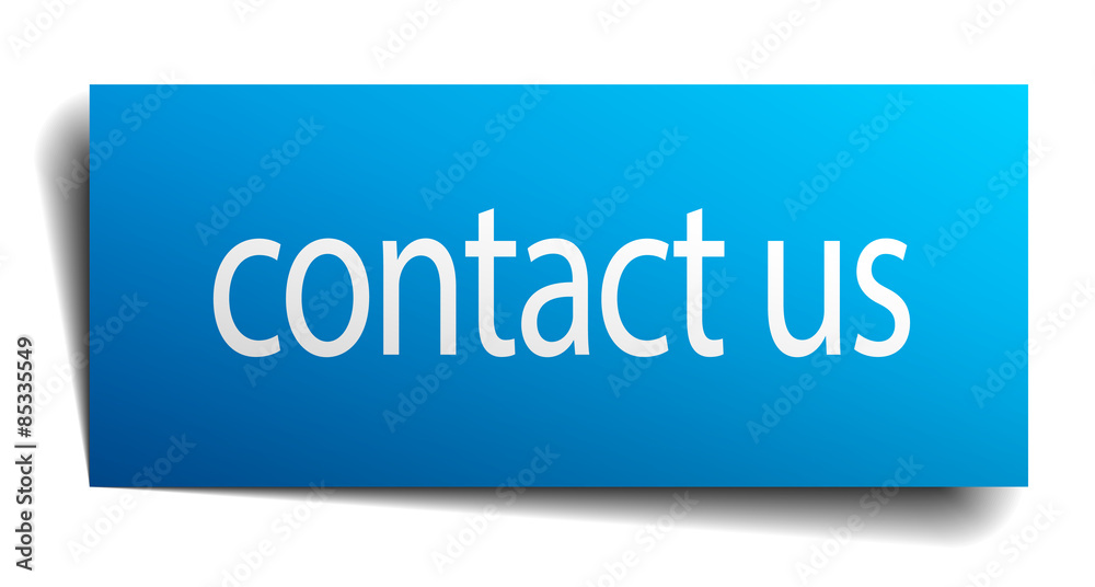 contact us blue square isolated paper sign on white contact us blue square isolated paper sign on white