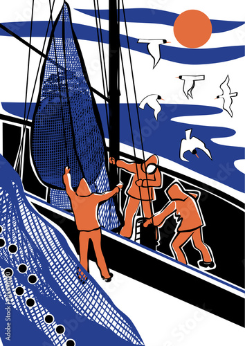 Fishing at the sea