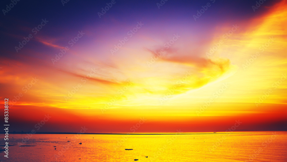 Beautiful Sunset Over Sea