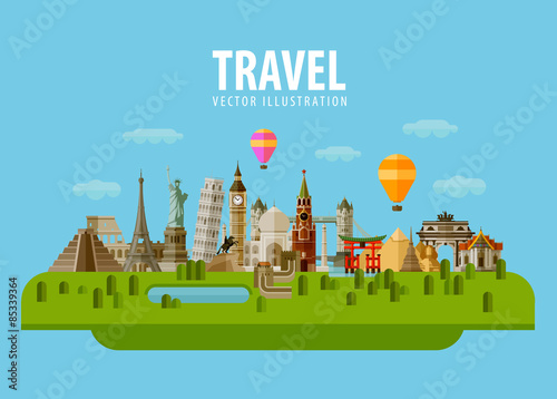 travel, vacation, journey. vector. flat illustration