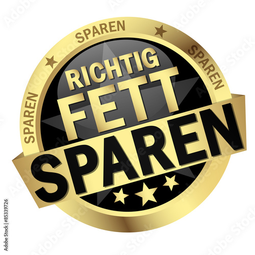 button with text Richtig Fett Sparen