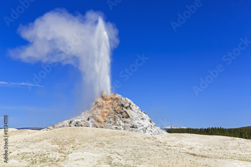 USA, Wyoming, Yellowstone National Park, White Dome Geyser erupting photo