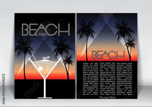 Cocktail Party Invitation Poster - Vector Illustration