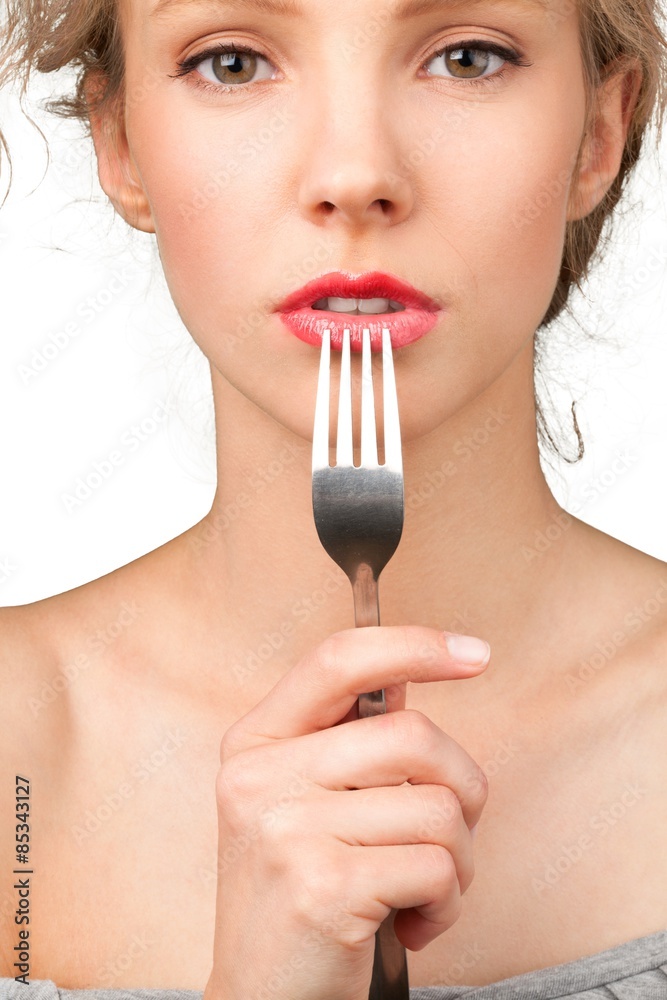 Fork, Women, Human Lips.