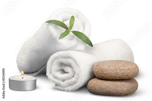 Spa Treatment, Towel, Candle.