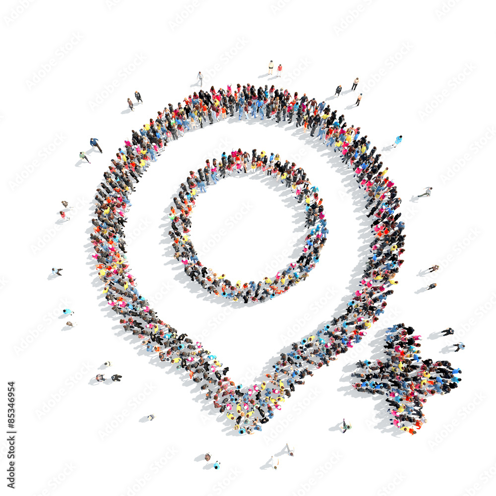 people in the shape of a map pointer. people in the shape of a map pointer.
