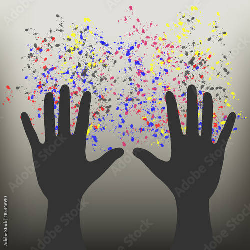 Vector hands and spots