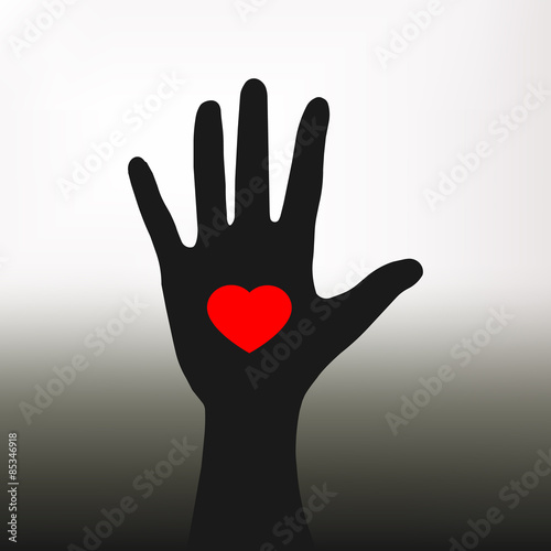 Vector hand is full of love