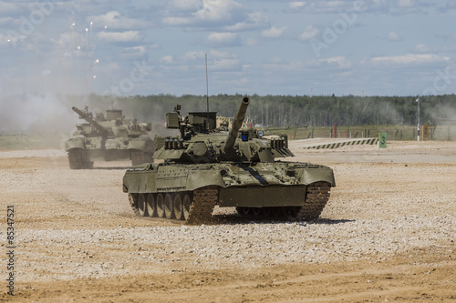 Russian tanks on demonstrations