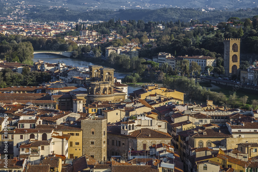 View of the city and the Arno River