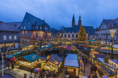 Germany, Lower Saxony, Goslar, Christmas market in the evening photo