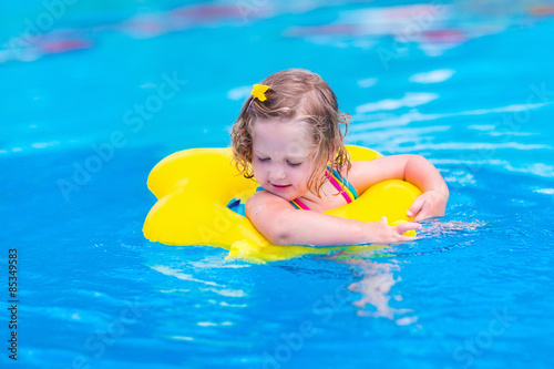 Child having fun in a swimming pool