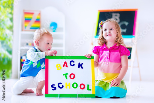 Kids at preschool painting