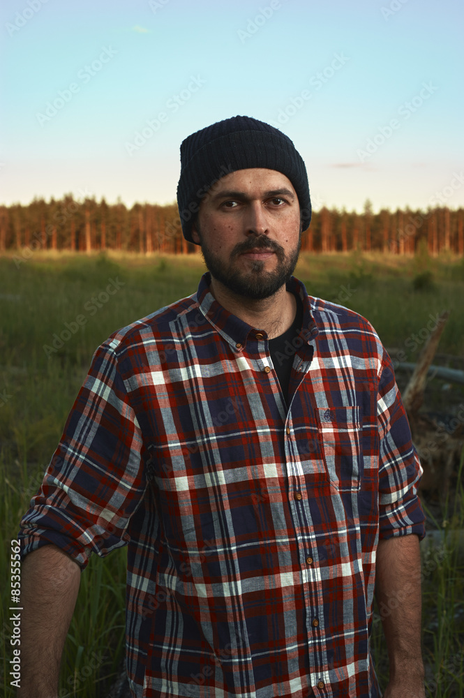 Bearded Lumberjack in a Field Bearded Lumberjack in a Field