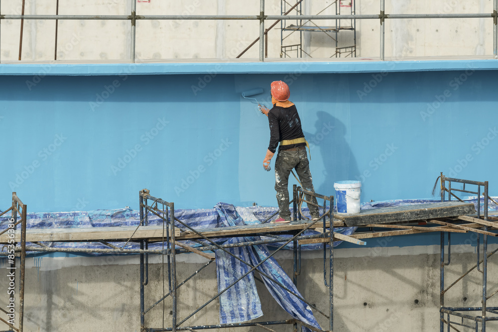 painting facade builder worker 