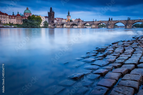 Charles bridge after sunset