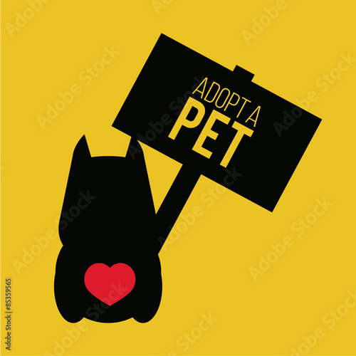 adopt a pet illustration over yellow color background