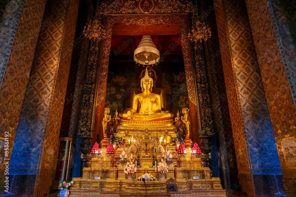 Buddha Statue at Wat Bovorn (Bowon temple) in Bangkok, thailand