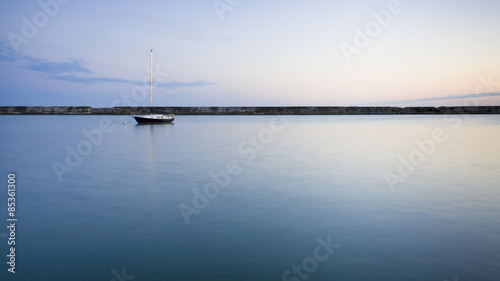 Boat at Sunrise, Lake Ontario photo