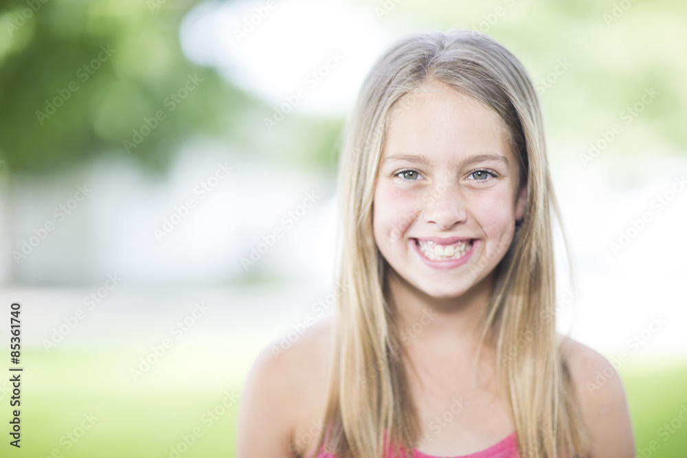 Portrait of smiling blond girl Portrait of smiling blond girl