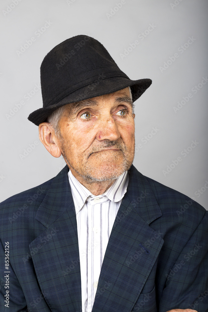 Portrait of an old man with hat Portrait of an old man with hat