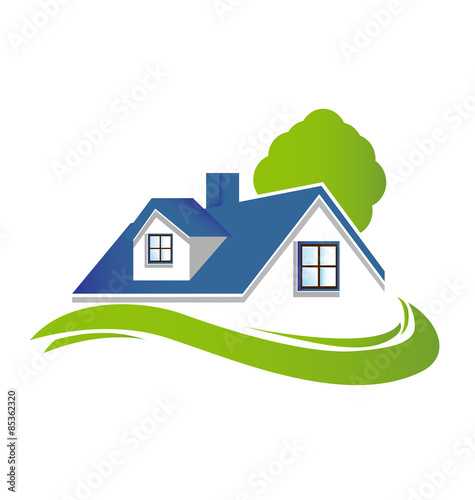Real estate house logo vector