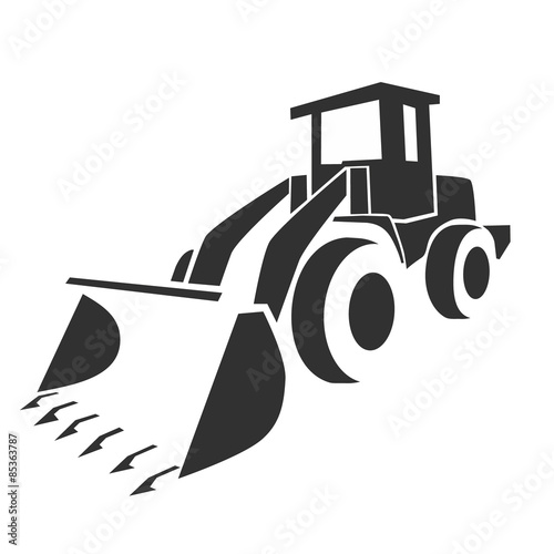 Tractor loader icon black vector macro farmer machine