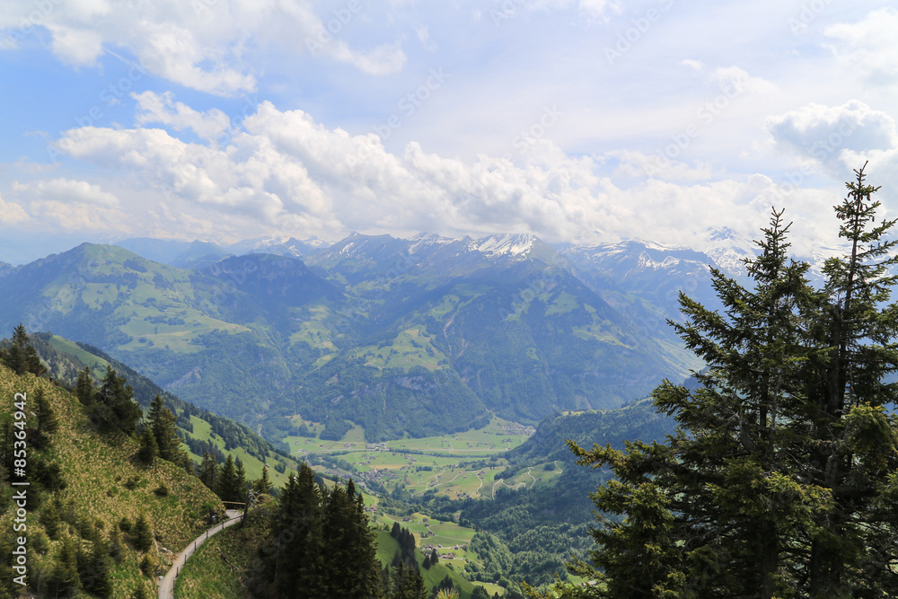 the landscape in the alps, switzerland the landscape in the alps, switzerland