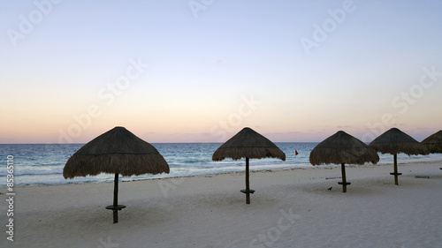 Cancun White Sand Beach at Night, Mexico