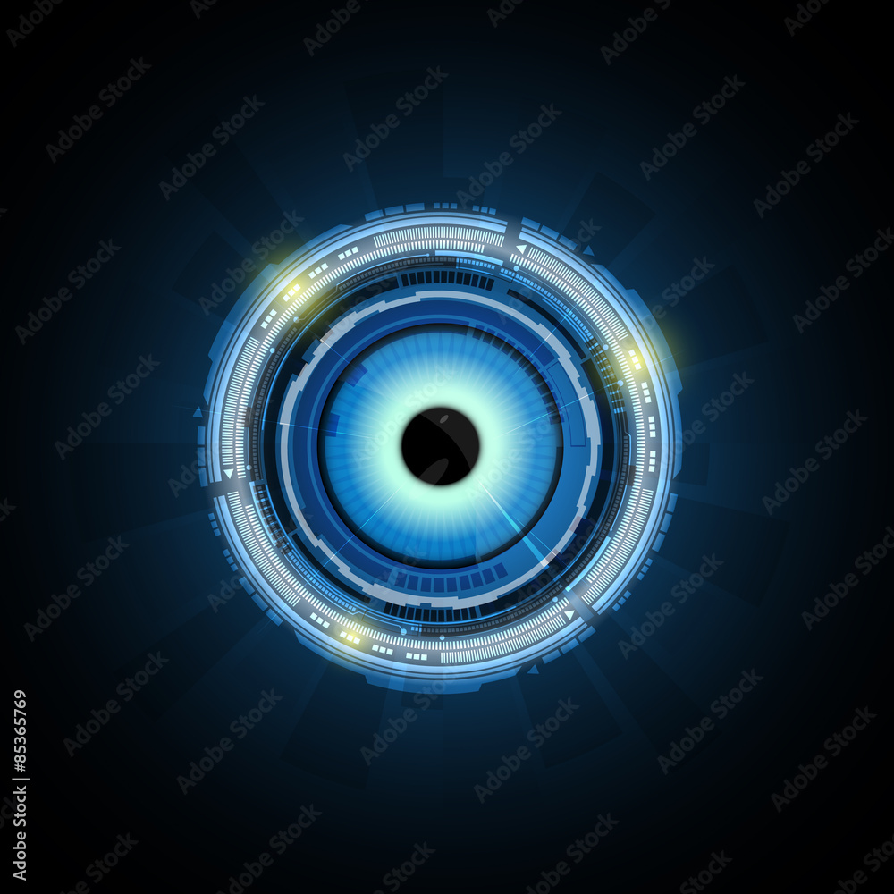 vector abstract eye technology concept background